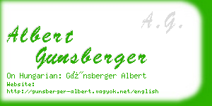 albert gunsberger business card